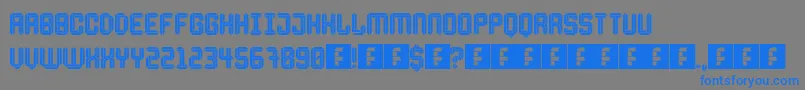 Escheresk-Schriftart – Blaue Schriften auf grauem Hintergrund