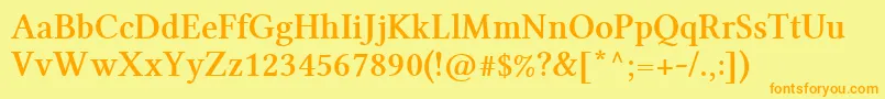 LinlibertineRz-Schriftart – Orangefarbene Schriften auf gelbem Hintergrund