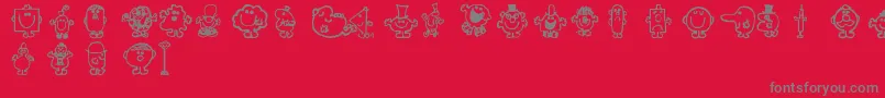 Mrmen Font – Gray Fonts on Red Background