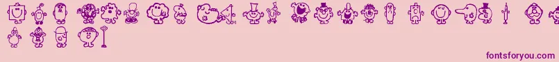 Weitere Informationen zur Mrmen-Schriftart Mrmen-Schriftart – Violette Schriften auf rosa Hintergrund