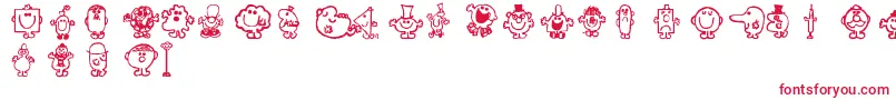 Mrmen Font – Red Fonts on White Background