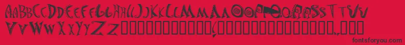 フォントJasonsMadnessSemiinsane – 赤い背景に黒い文字