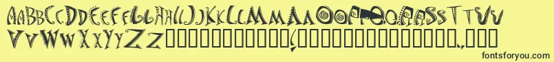 JasonsMadnessSemiinsane Font – Black Fonts on Yellow Background