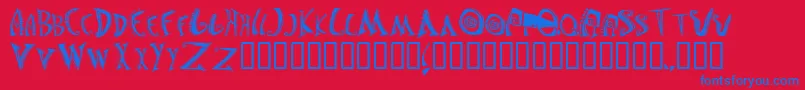 JasonsMadnessSemiinsane Font – Blue Fonts on Red Background