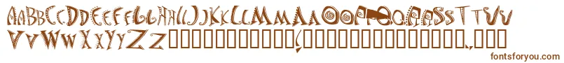 JasonsMadnessSemiinsane-Schriftart – Braune Schriften auf weißem Hintergrund