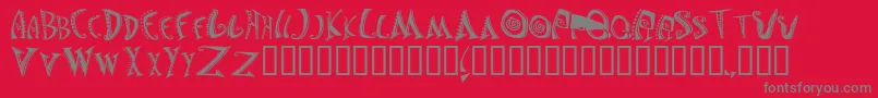 JasonsMadnessSemiinsane Font – Gray Fonts on Red Background