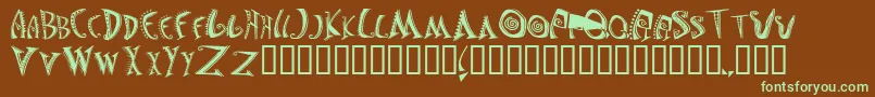 JasonsMadnessSemiinsane-fontti – vihreät fontit ruskealla taustalla