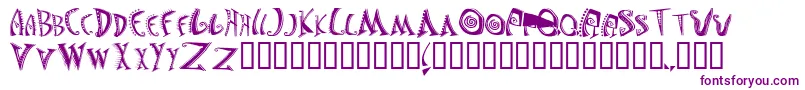 JasonsMadnessSemiinsane-Schriftart – Violette Schriften auf weißem Hintergrund