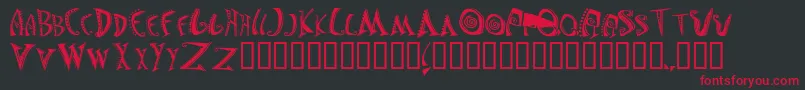 JasonsMadnessSemiinsane Font – Red Fonts on Black Background