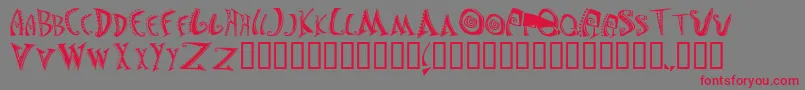 フォントJasonsMadnessSemiinsane – 赤い文字の灰色の背景