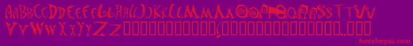 フォントJasonsMadnessSemiinsane – 紫の背景に赤い文字
