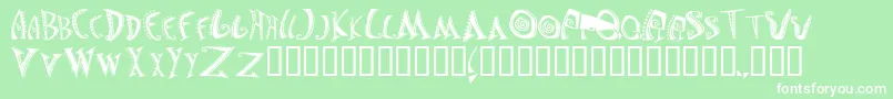 フォントJasonsMadnessSemiinsane – 緑の背景に白い文字