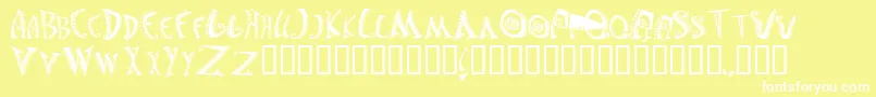 Saiba mais sobre a fonte JasonsMadnessSemiinsane Fonte JasonsMadnessSemiinsane – fontes brancas em um fundo amarelo