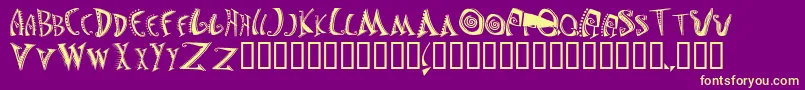 JasonsMadnessSemiinsane Font – Yellow Fonts on Purple Background