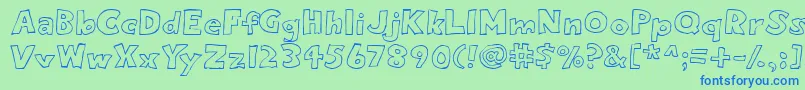 Eighto Font – Blue Fonts on Green Background