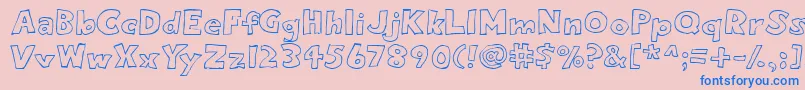 Eighto-Schriftart – Blaue Schriften auf rosa Hintergrund