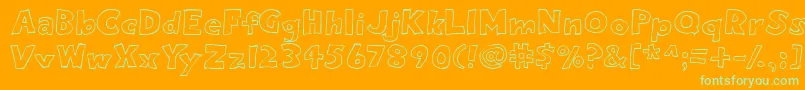 Eighto Font – Green Fonts on Orange Background