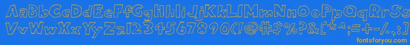 Eighto Font – Orange Fonts on Blue Background
