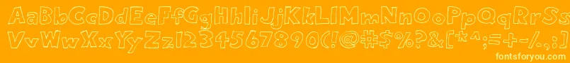 Eighto-fontti – keltaiset fontit oranssilla taustalla