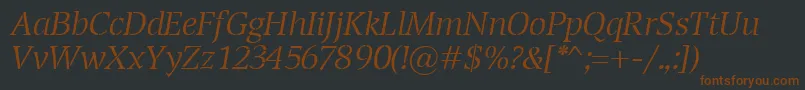 TransportLightItalic Font – Brown Fonts on Black Background
