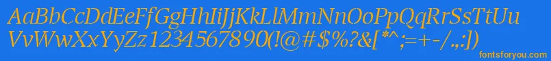 TransportLightItalic Font – Orange Fonts on Blue Background