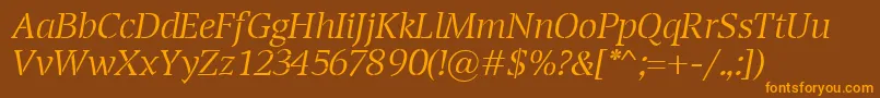 TransportLightItalic Font – Orange Fonts on Brown Background