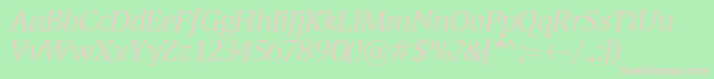 TransportLightItalic Font – Pink Fonts on Green Background