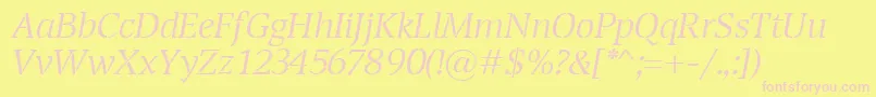 TransportLightItalic Font – Pink Fonts on Yellow Background