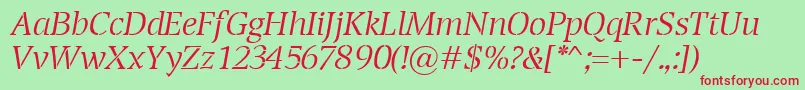 Шрифт TransportLightItalic – красные шрифты на зелёном фоне