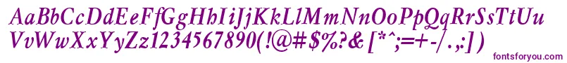 MyslnarrowcttBolditalic Font – Purple Fonts on White Background