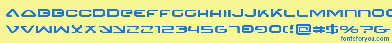 4114BlasterExpanded Font – Blue Fonts on Yellow Background