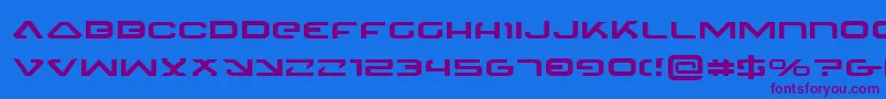 4114BlasterExpanded Font – Purple Fonts on Blue Background