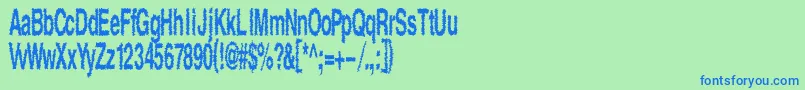 Shock Font – Blue Fonts on Green Background