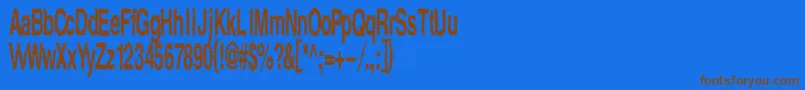 フォントShock – 茶色の文字が青い背景にあります。