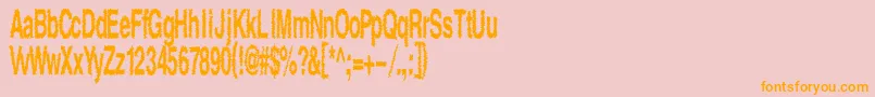 Shock-fontti – oranssit fontit vaaleanpunaisella taustalla