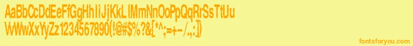 Shock-fontti – oranssit fontit keltaisella taustalla