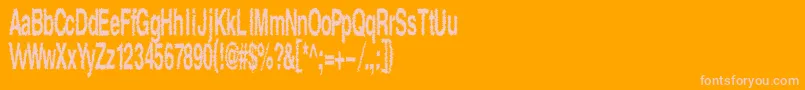 Shock-Schriftart – Rosa Schriften auf orangefarbenem Hintergrund