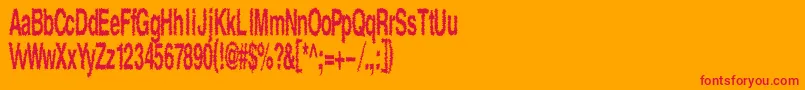 Weitere Informationen zur Shock-Schriftart Shock-Schriftart – Rote Schriften auf orangefarbenem Hintergrund