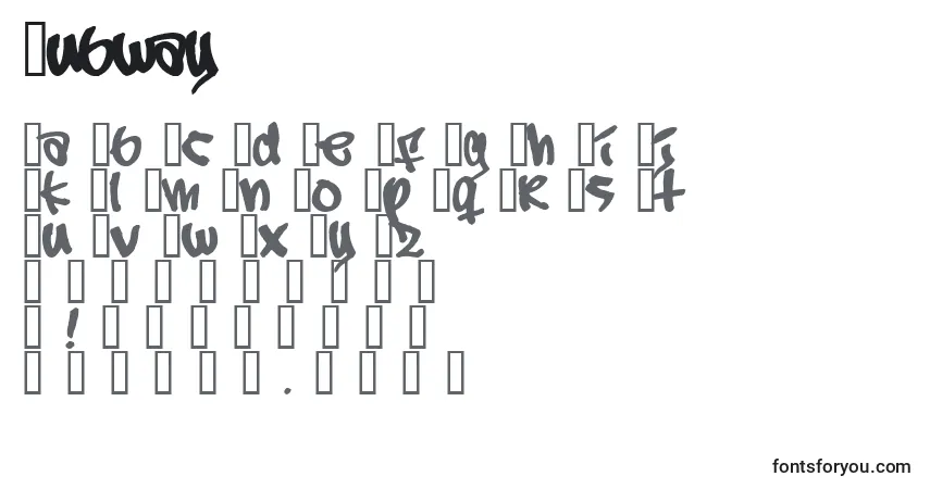 Schriftart Subway – Alphabet, Zahlen, spezielle Symbole