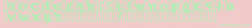 Subway Font – Green Fonts on Pink Background