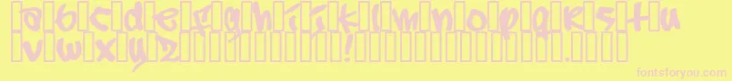 フォントSubway – ピンクのフォント、黄色の背景