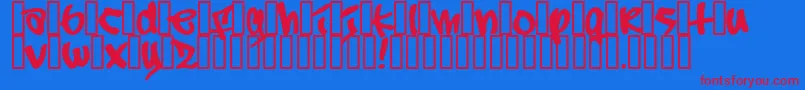 Subway Font – Red Fonts on Blue Background