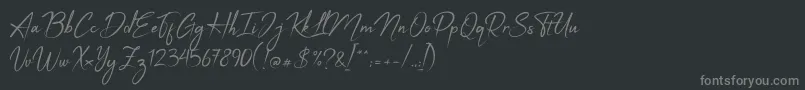 フォントApalu – 黒い背景に灰色の文字