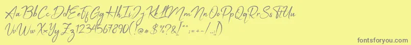 フォントApalu – 黄色の背景に灰色の文字
