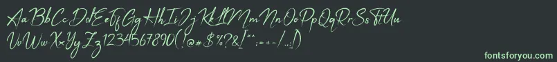 フォントApalu – 黒い背景に緑の文字