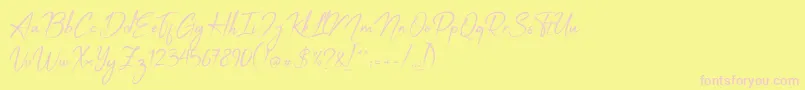 Czcionka Apalu – różowe czcionki na żółtym tle