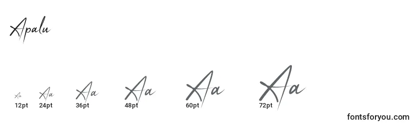 Размеры шрифта Apalu