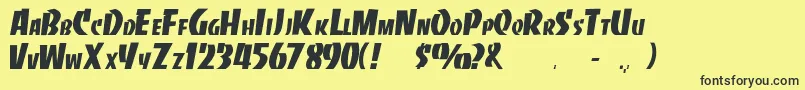 Hardnose Font – Black Fonts on Yellow Background