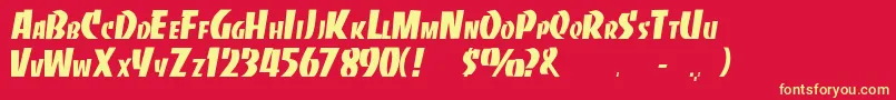 Hardnose Font – Yellow Fonts on Red Background