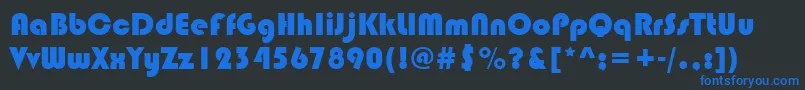 Bauhaus93 Font – Blue Fonts on Black Background